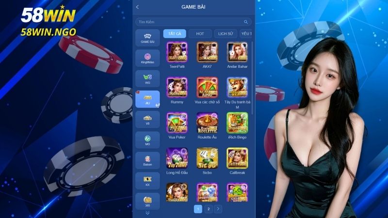 Giao diện game bài đổi thưởng